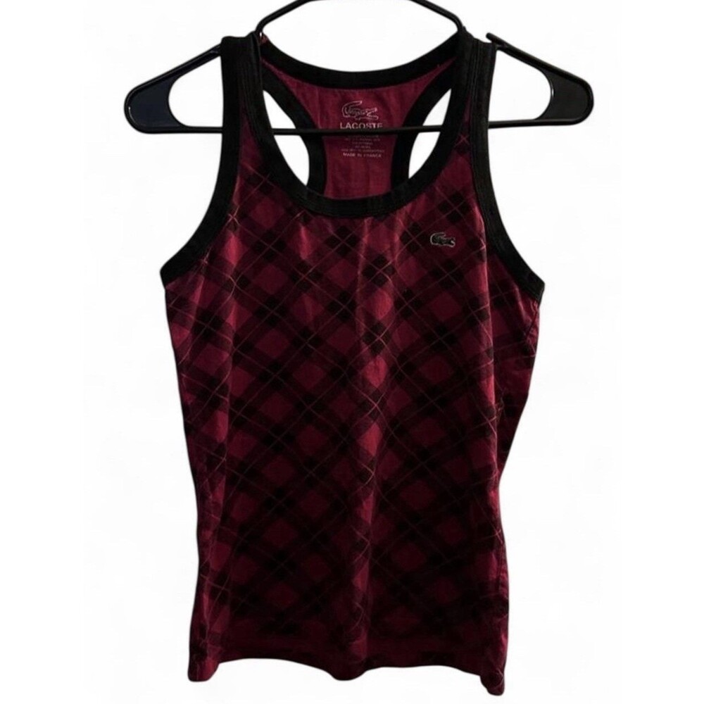 Lacoste Red Plaid Tank